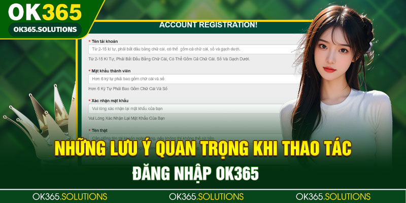 Những lưu ý quan trọng khi thao tác đăng nhập OK365